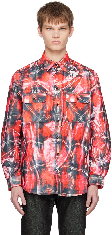 Photo: Doublet Red Mirage Checked Shirt
