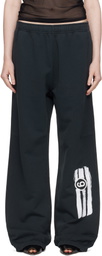 MM6 Maison Margiela Black Unbrushed Sweat Lounge Pants