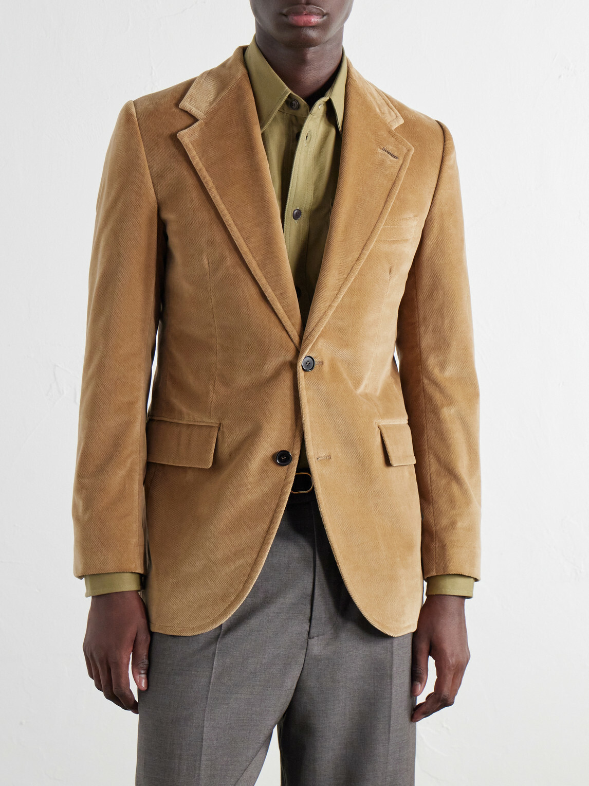Husbands - Cotton-Velvet Blazer - Yellow
