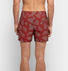 Frescobol Carioca - Modernist Slim-Fit Short-Length Printed Swim Shorts - Red