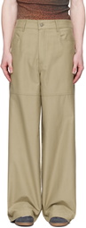 Serapis Beige Wide Sailor Trousers