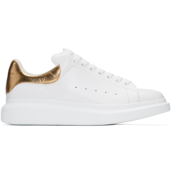 Photo: Alexander McQueen White and Gold Oversized Sneakers