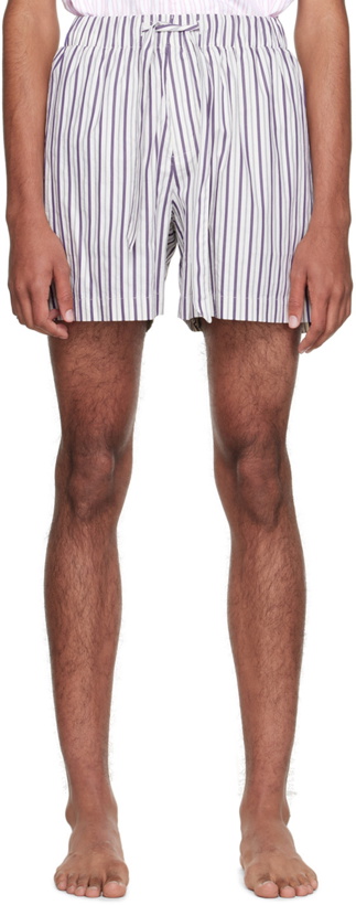 Photo: Tekla Purple Stripe Pyjama Shorts