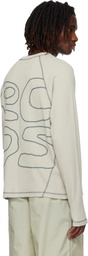 RCOS Beige Stack Logo Waffleknit Longsleeve T-shirt