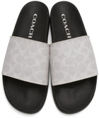 Coach 1941 Black & Off-White Logo Slide Sandals