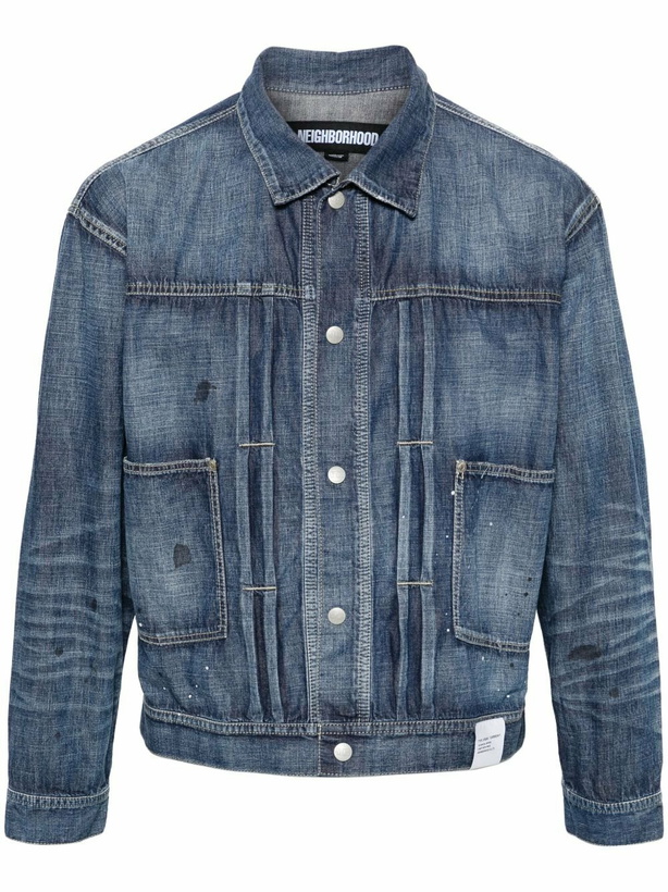 Photo: Neighborhood Blue Single-Breasted Denim Jacket