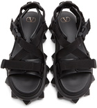 Valentino Garavani Black Trackstud Sandals