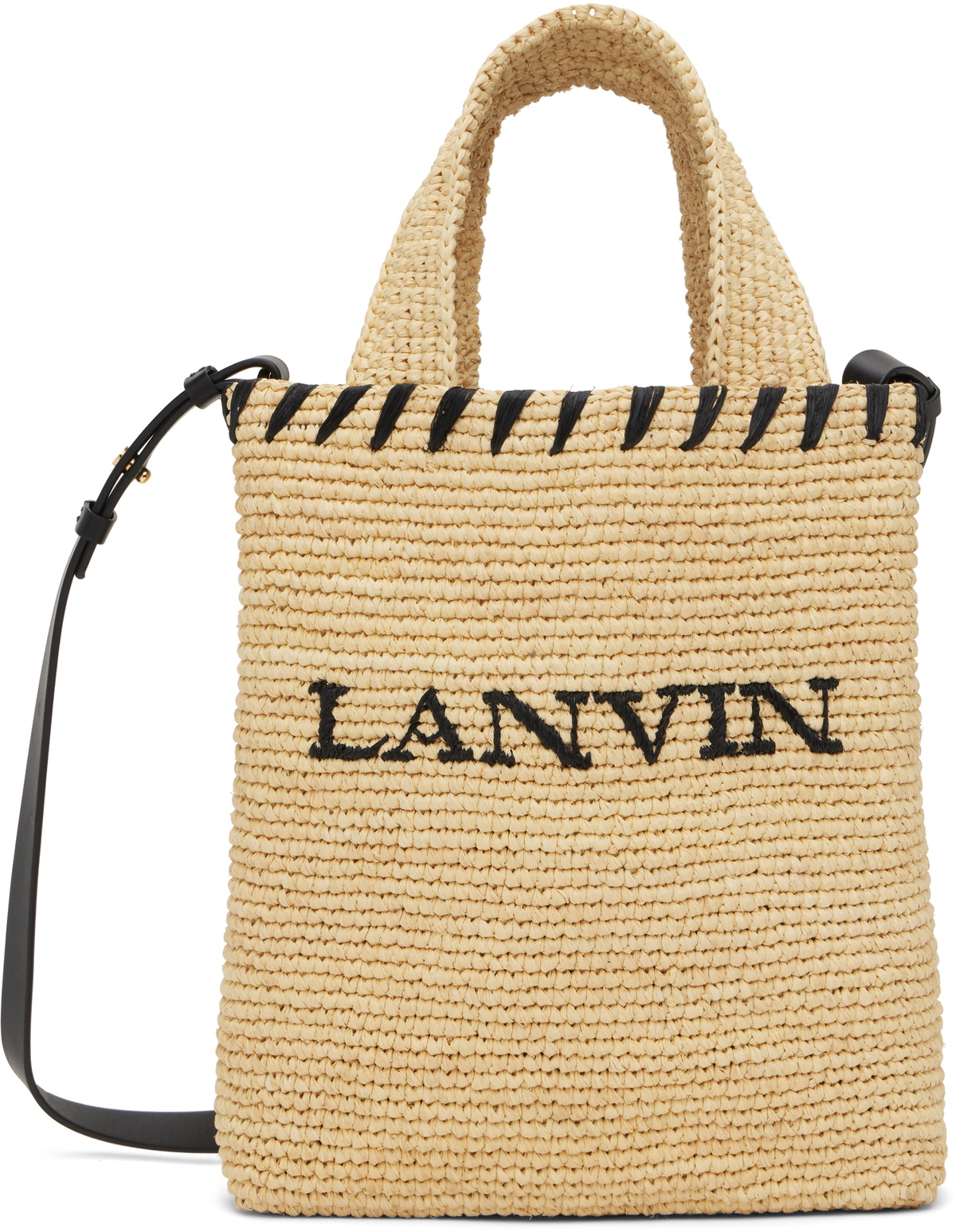 Lanvin Beige 'Lanvin' Nano Raffia Tote
