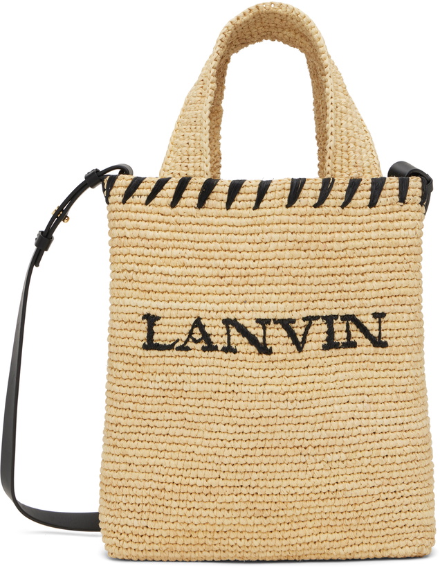 Photo: Lanvin Beige 'Lanvin' Nano Raffia Tote
