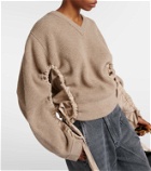 JW Anderson Gathered wool-blend sweater