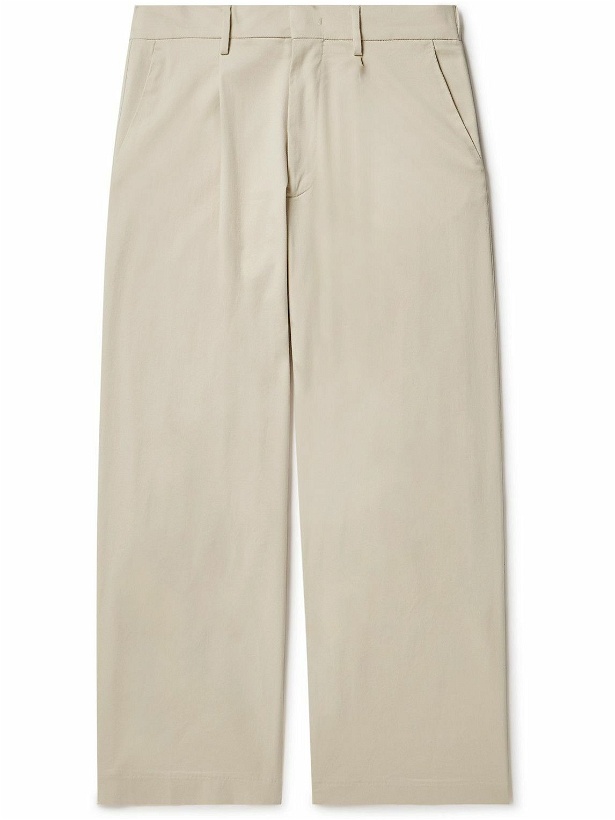 Photo: NN07 - Kay 1809 Pleated Stretch-Cotton Twill Trousers - Neutrals
