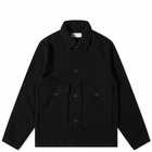 Universal Works Men's Soft Wool Watchman II Jacket in Black