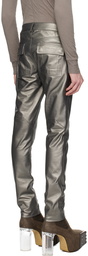 Rick Owens Gunmetal Tyrone Leather Pants