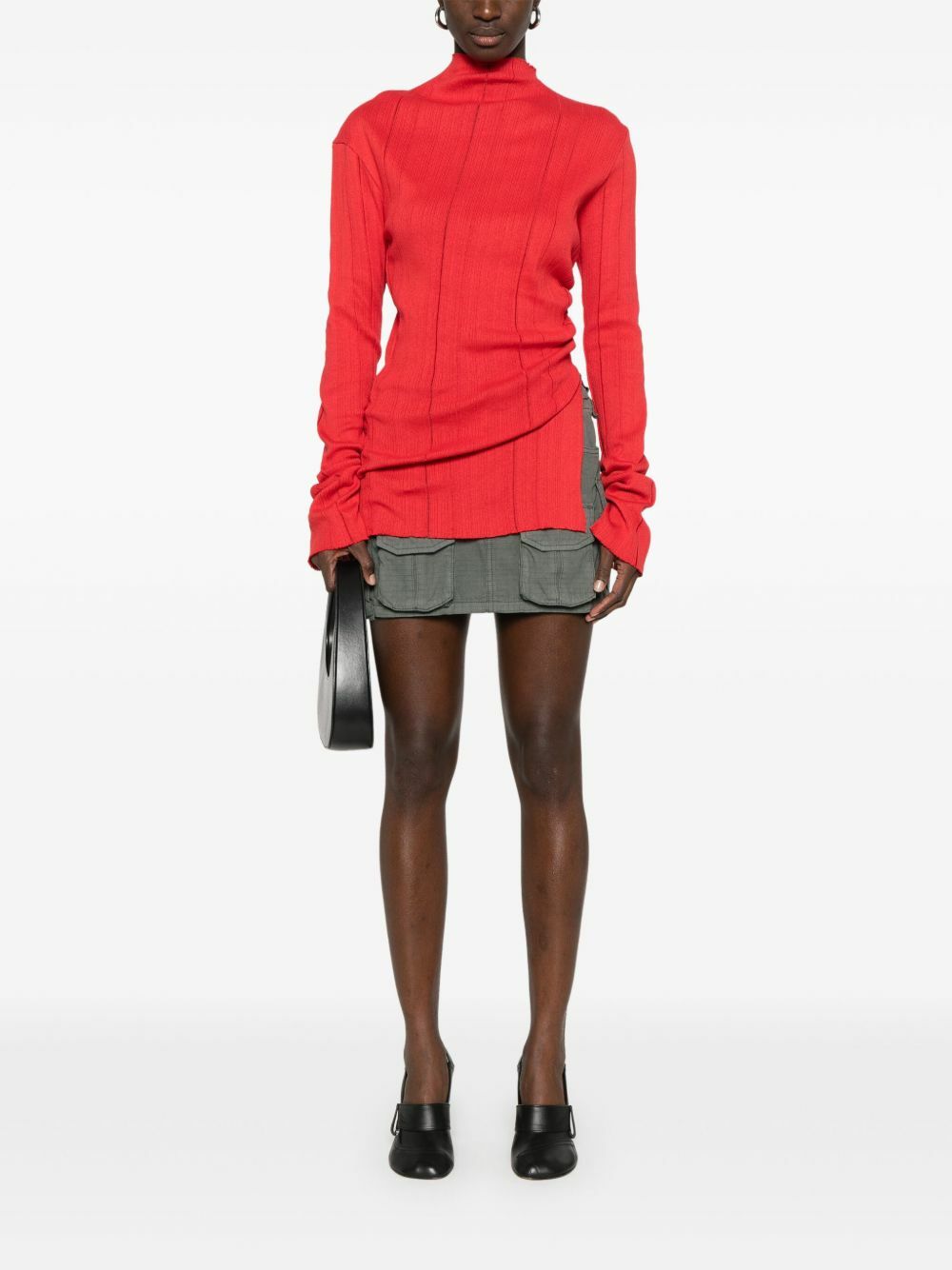 Jade Cropper Slit-Detail Knitted Top