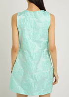 Sister Jane Waters Edge Bow-appliquéd Cloqué Mini Dress Blue