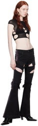 Rui Black & Purple Bootcut Jeans