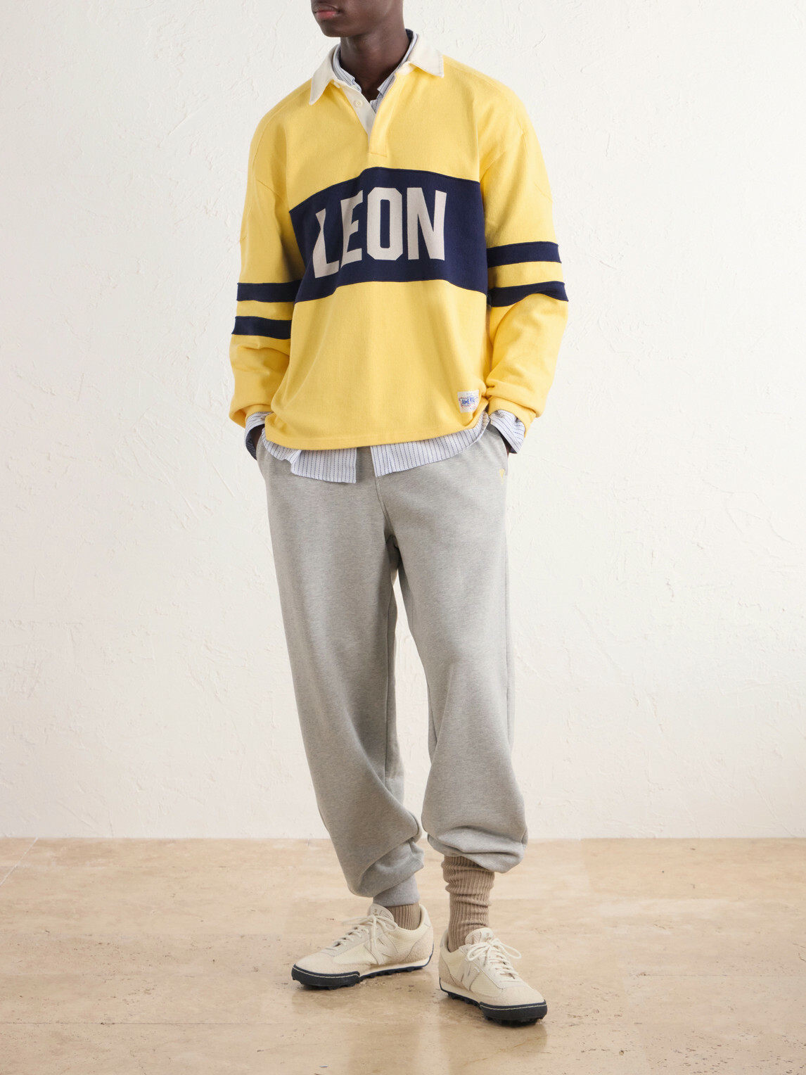 Aimé Leon Dore - Logo-Printed Striped Cotton Polo Shirt - Yellow