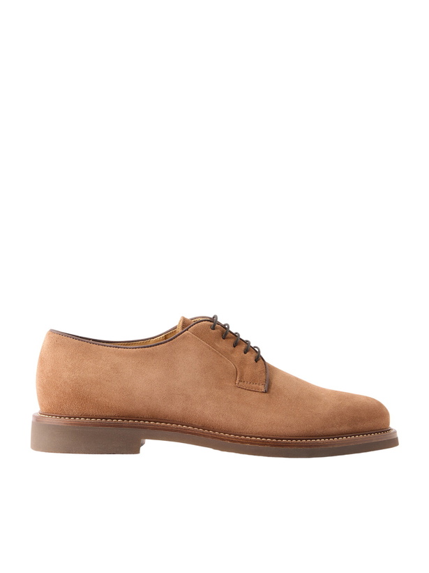 Photo: Brunello Cucinelli - Suede Derby Shoes - Brown