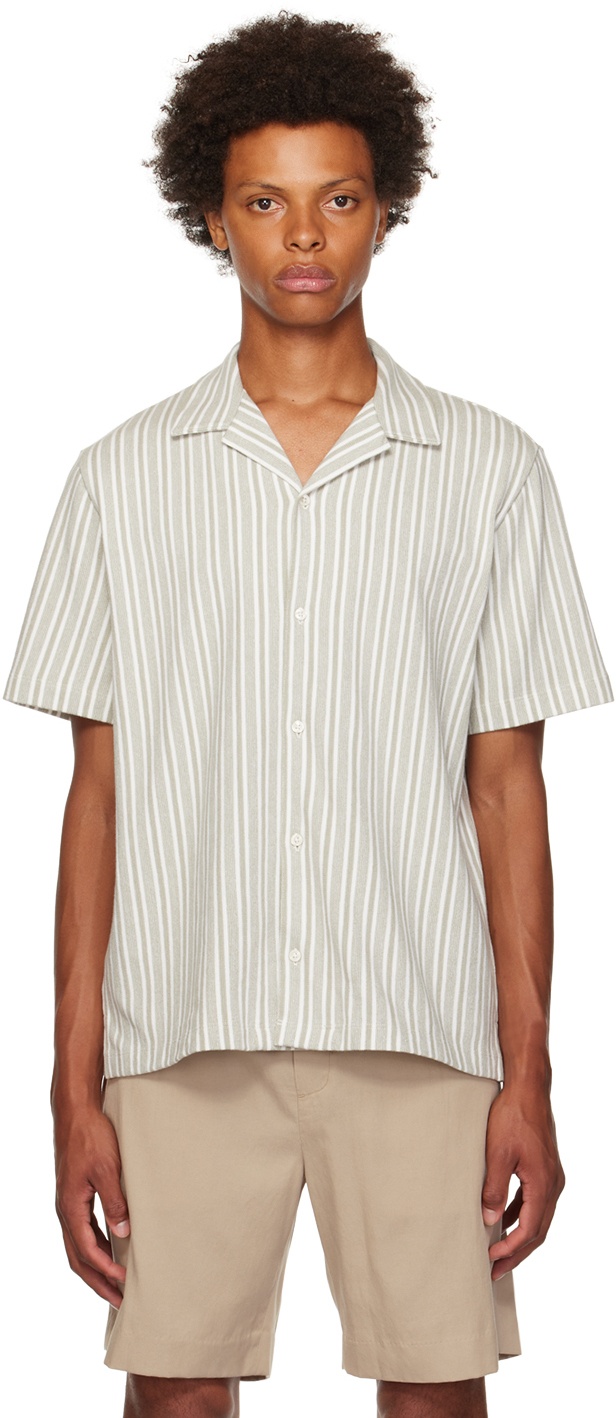 Vince Green & White Striped Shirt Vince