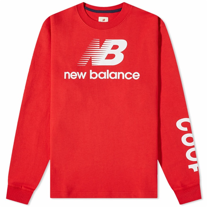 Photo: New Balance Long Sleeve Made in USA Logo T-Shirt in Team Red