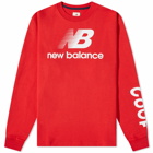 New Balance Long Sleeve Made in USA Logo T-Shirt in Team Red