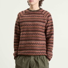 Kestin Men's Junction Knitted Fairisle Sweatshirt in Umber