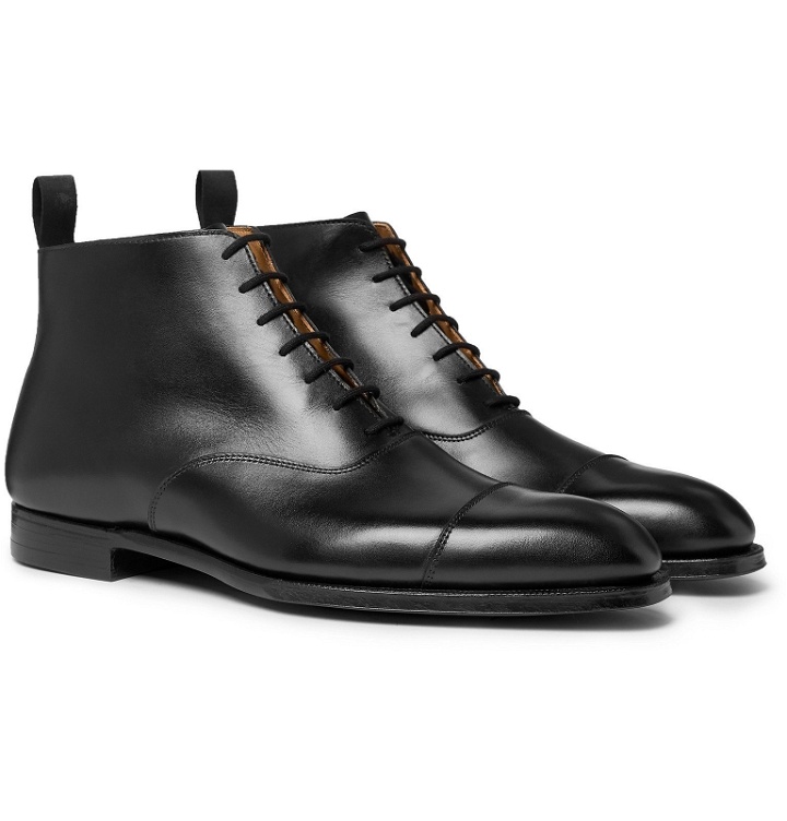 Photo: George Cleverley - William Cap-Toe Leather Boots - Black