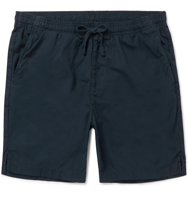 Photo: Save Khaki United - Easy Cotton-Twill Drawstring Shorts - Blue