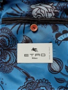 Etro - Printed Suede Bomber Jacket - Blue