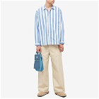 Sunnei Men's Broad Stripe Shirt in White/Blue Stripe