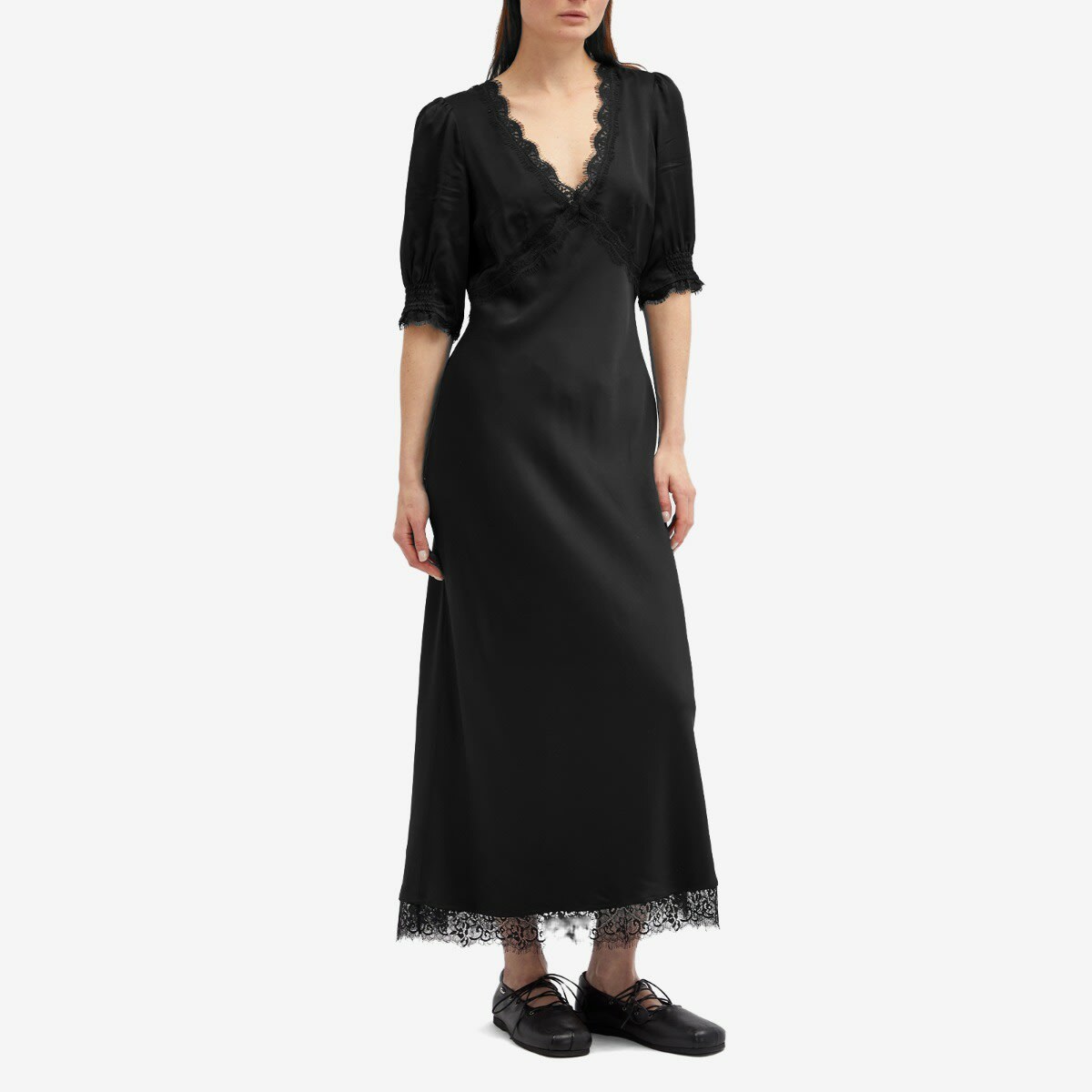 knee length dresses for ladies Annina Satin Midi Dress in Brown Mocha main image 1