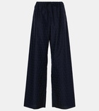 Valentino Cotton poplin wide-leg pants