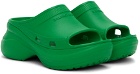 Balenciaga Green Crocs Edition Pool Slides