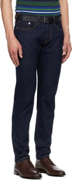 PS by Paul Smith Indigo Tapered-Fit Crosshatch Stretch Jeans
