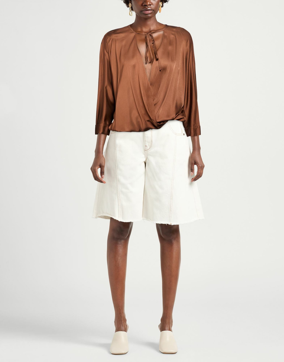 Manila Grace Womens Top in Brown