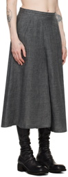 Y's Gray Asymmetric Midi Skirt