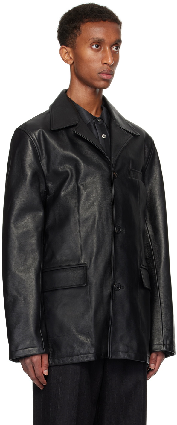 OUR LEGACY Black Alley Leather Jacket Our Legacy