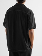 CDLP - Camp-Collar Embroidered ECOVERO Shirt - Black