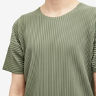 Homme Plissé Issey Miyake Men's Pleated T-Shirt in Sage Green