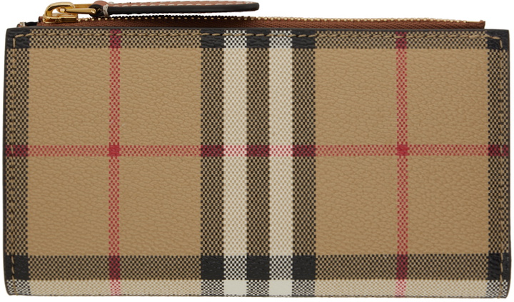 Photo: Burberry Beige Check Medium Bifold Wallet