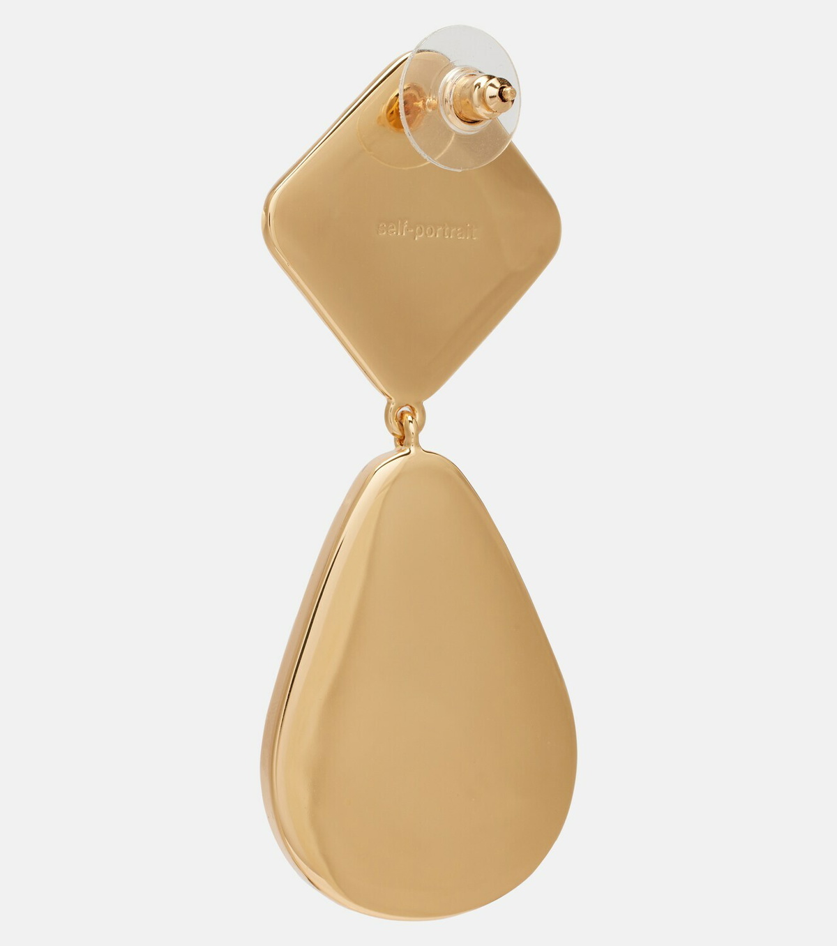 Self-Portrait Gold-plated drop earrings