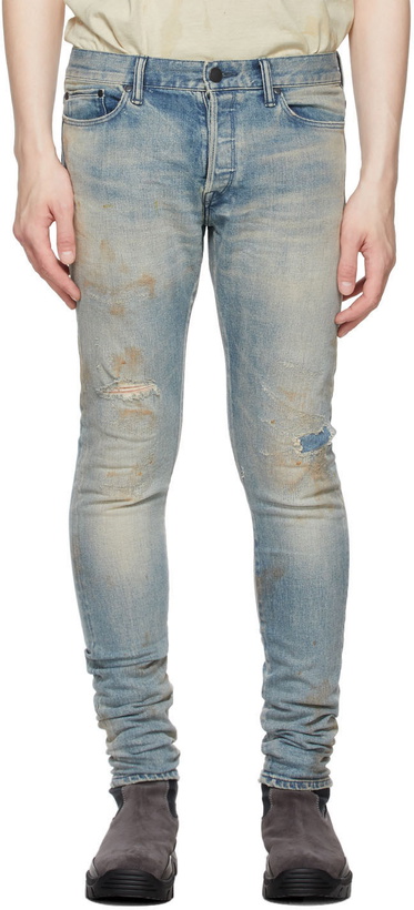 Photo: John Elliott Blue Stained 'The Cast 2' Jeans