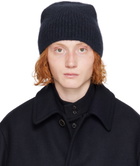 Dries Van Noten Navy Alpaca & Merino Wool Beanie