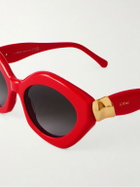 LOEWE - Coil Round-Frame Acetate Sunglasses - Red