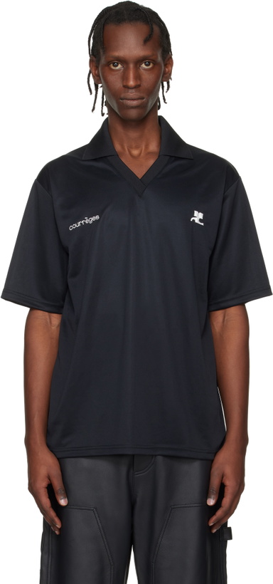 Photo: Courrèges Black Oversized Sports Polo