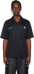 Courrèges Black Oversized Sports Polo