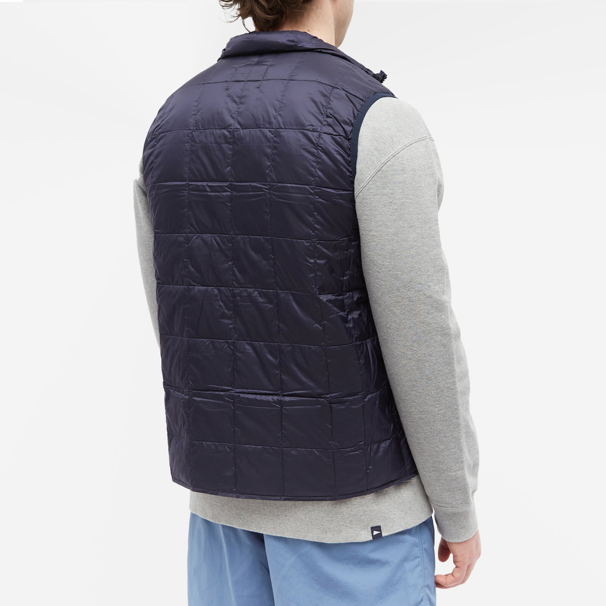 Taion Men's High Neck Zip Down Vest in Navy Taion Extra