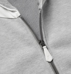 Berluti - Leather-Trimmed Loopback Cotton-Jersey Zip-Up Hoodie - Men - Gray