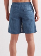 Aspesi - Goa Straight-Leg Mid-Length Cotton-Seersucker Swim Shorts - Blue