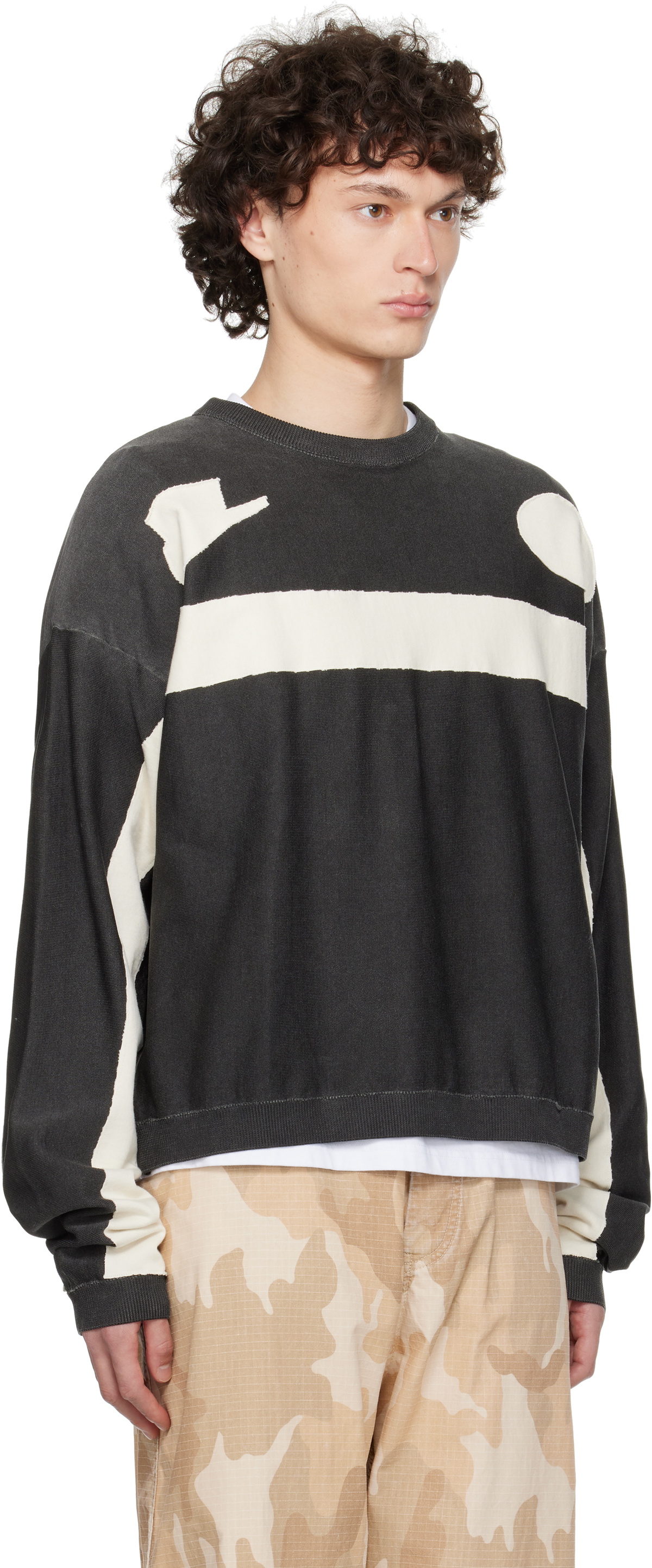424 Black Soccer Knit Sweater